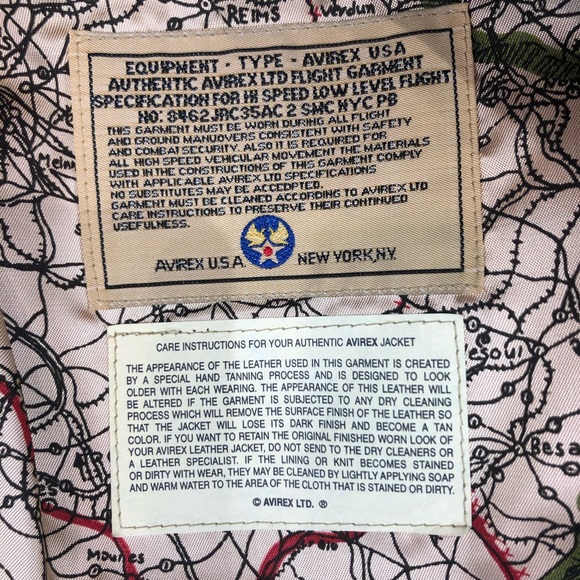 Men NWOT sz M Avirex A-2 bomber leather jacket - Picture 5 of 10